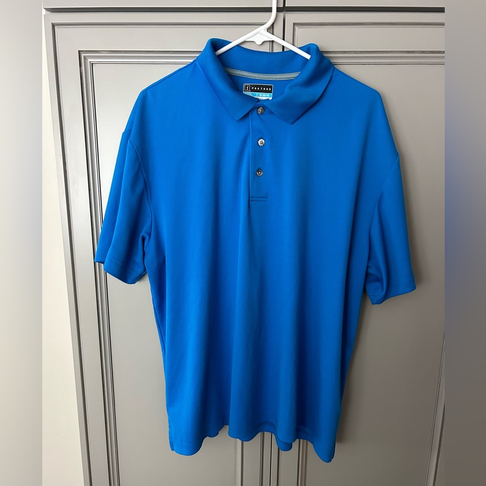 Blue short sleeve polo shirt PGATour air flux XL